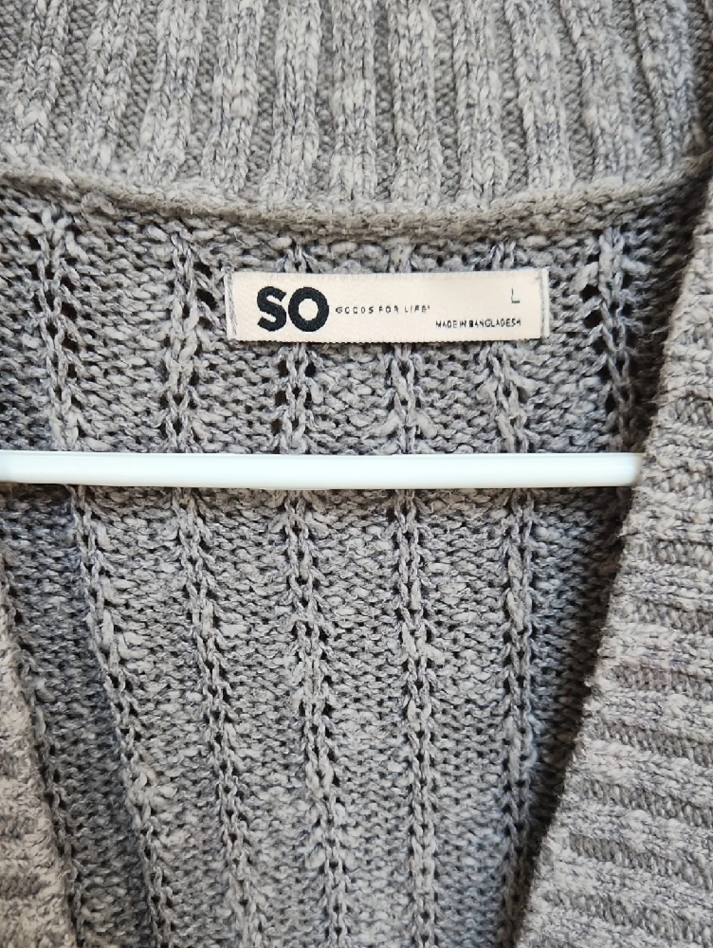 SO Gray Ribbed Open-Front Button Cardigan - Picture 2 of 8